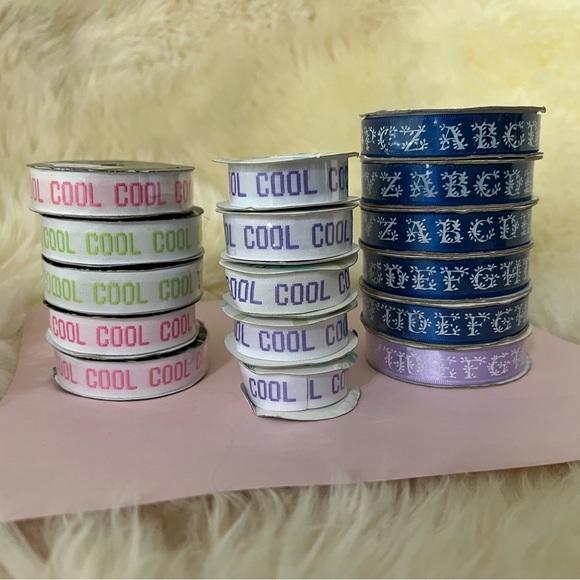 16 rolls of ribbon. Monogram alphabet and “cool” - Picture 1 of 1